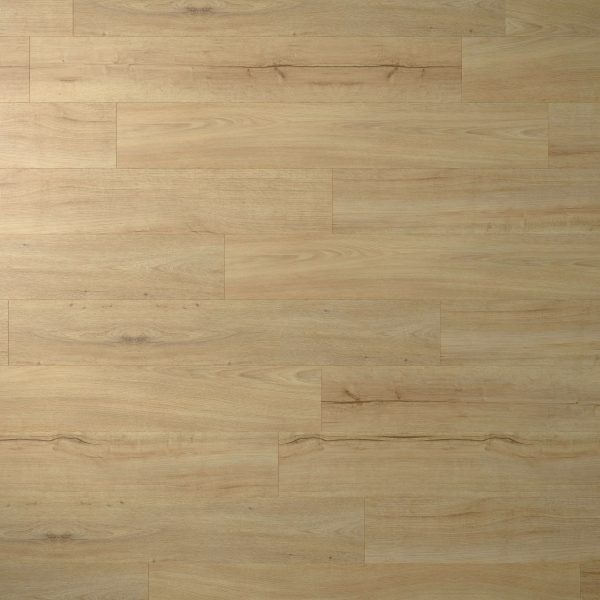 Asheville Oak features a light brown, smooth finish with subtle grain patterns and a horizontal plank layout. Its natural appearance shows minimal knots and tone variation, offering a clean, elegant wood floor look.