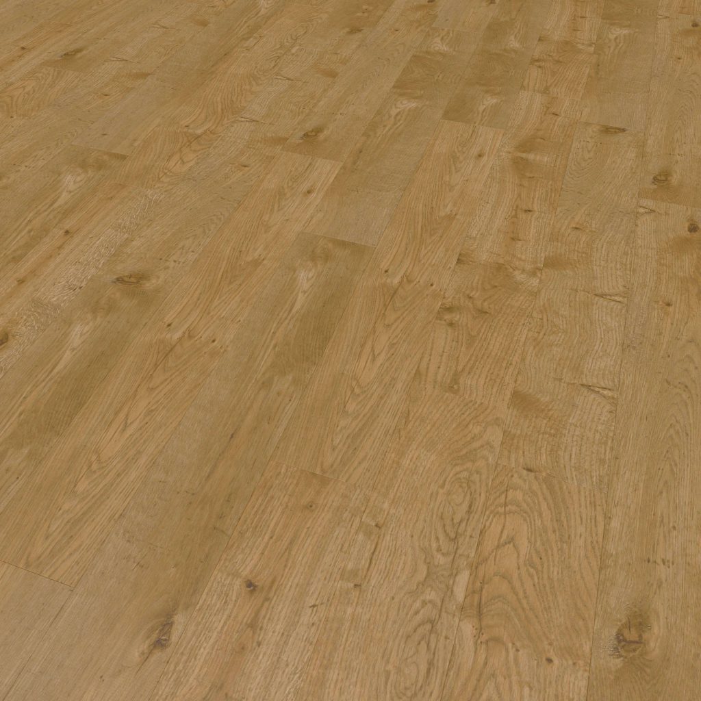 A close-up view of Annapolis Oak floorboards showcases a natural light brown finish with visible wood grain patterns and knots.