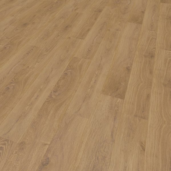 Alondra Oak features a light brown hue with a natural grain pattern and visible planks arranged in a staggered layout. Its smooth, clean surface offers a warm and inviting appearance for any room.