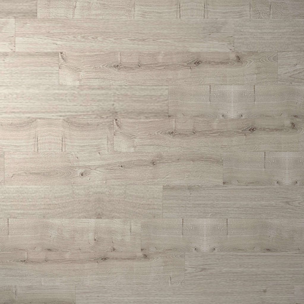 Laurel Oak features light-colored planks with a subtle grain pattern and visible knots, arranged horizontally for a smooth, clean look. Its neutral tone adds a spacious and modern feel to any room.