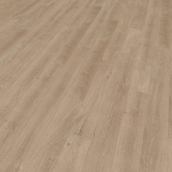 Venice Oak Natural** features a light brown wooden floor with a smooth finish and subtle wood grain patterns, shown at an angle to highlight the plank texture and alignment.