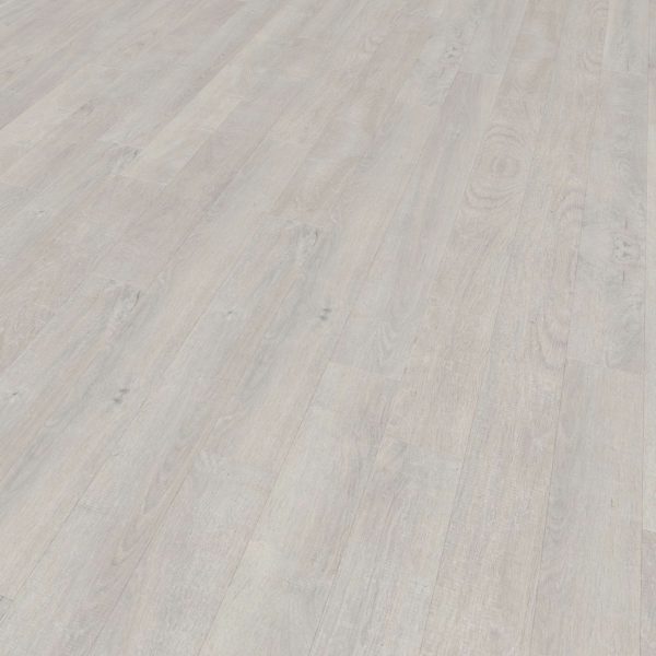 Venice Oak Light features a light gray wooden floor with visible grain patterns and natural wood texture, shown from a slightly angled overhead perspective.