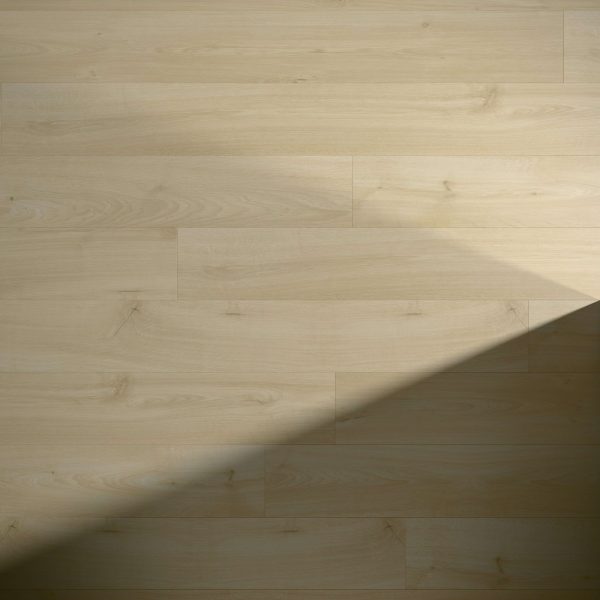 The Griffin Oak floor features a light wood tone with visible grain patterns and a diagonal shadow in the lower right corner. The surface looks smooth and clean.