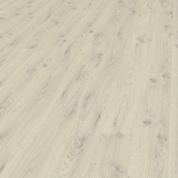 Notus Oak features a light wood tone with natural grain and subtle knots, offering a clean, modern look. Viewed from a low angle, its texture and color create a spacious feel for any space.