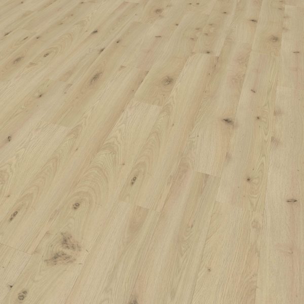 Kortemark Oak features a light-colored wood with visible grain and natural knots, arranged in a staggered plank pattern for a clean, modern, and natural look.