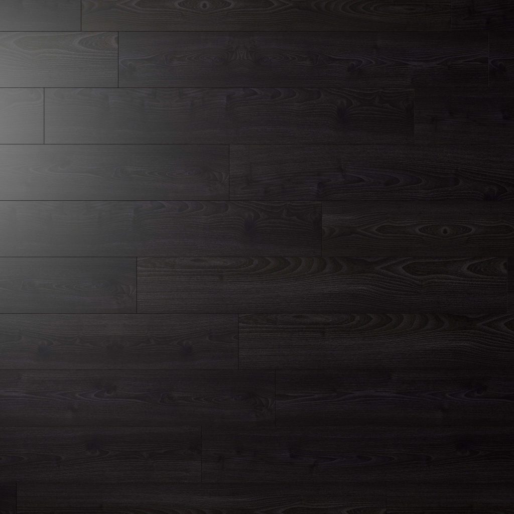 Beaumont Oak features dark wood flooring with a subtle sheen, natural grain patterns, and horizontal plank alignment, gently illuminated from the top left corner.