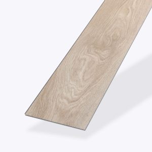 A single "Delta" light wood-look vinyl plank, featuring a natural grain pattern, displayed on a plain white background.