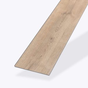 A single Grizedale* light brown wood-look vinyl flooring plank featuring natural grain and knot patterns, displayed on a plain white background.